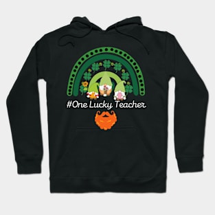 One Lucky Teacher Groovy Retro Teacher St Patrick's Day Hoodie